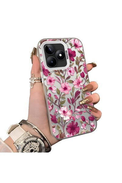 CHICASELUX حافظة هاتف متوافقة مع Realme C51/C53 باللون الأحمر الداكن والوردي ...