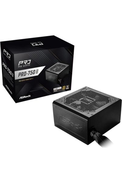 ASROCK PRO-750G Power Supply, 750W, 80 Plus Gold, Black