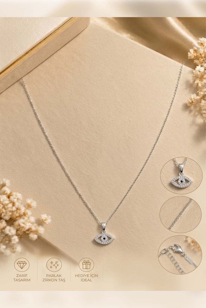 Generic Brand Eye Crystal Minimal Stone Fine Elegant Women's Steel Necklace