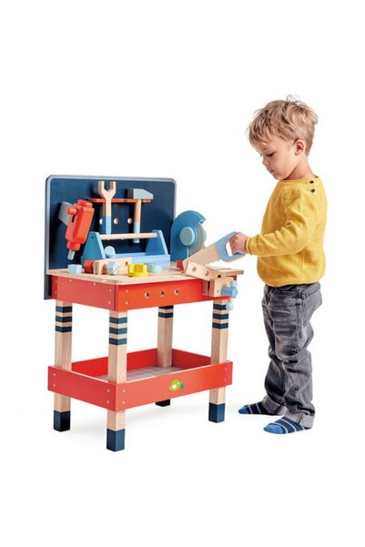 Tender Leaf Workshop, Toys - TenderLeaf Tool Bench, premium wood, 19 pieces, ...