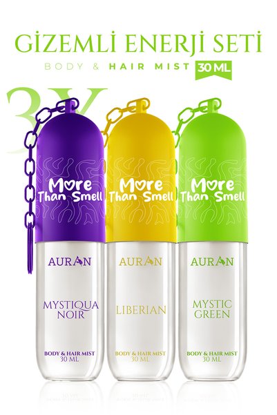 AURAN 3'lü Gizemli Enerji Seti (Mystic Green + Liberian + Mystiqua Noir) Char...