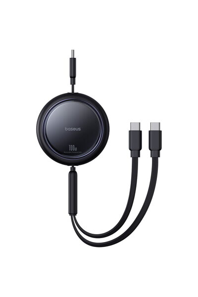 Baseus Кабел от серия Bright Mirror, USB-C към 2x USB-C, 100W, 1м, прибиращ с...