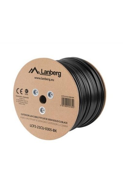 Lanberg Καλώδιο δικτύου LCF5-21CU-0305-BK, Cat.5e, F/UTP, 305μ, Μαύρο