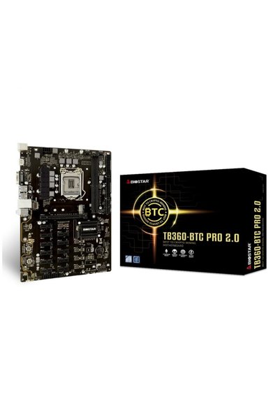 Biostar Μητρική πλακέτα εξόρυξης, TB360-BTC PRO 2.0, 12 x PCIe, LGA 1151, M2
