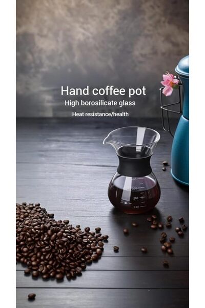 Sweet seven ® 400ml Glass coffee pot &coffee funne:Brew Rich Flavors，400ml Glass coffee pot &coffee f