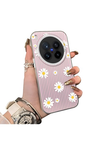 CHICASELUX حافظة هاتف ديزي مخططة باللون الوردي متوافقة مع هاتف Vivo X300 Pro ...