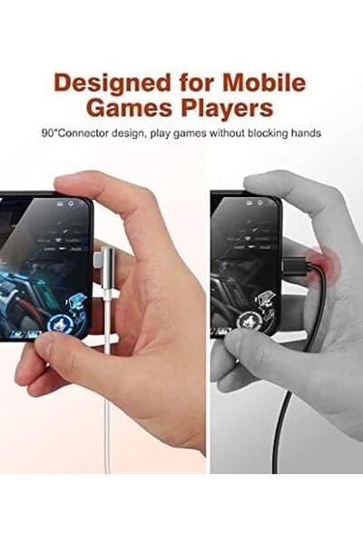 GENERAL 90 °   كابل USB C بتصميم منحني، كابل USB من النوع C بطول 5.9 قدم، شحن فائق السرعة 120 واط، شحن سريع 6 أمبير