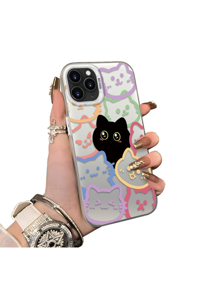 CHICASELUX حافظة هاتف متوافقة مع iPhone 11 Pro ذات شكل قطة ملونة ومضادة للصدمات