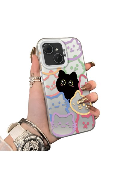 CHICASELUX Tecno Spark 40C Compatible Colorful Line Cat Figure Phone Case Sho...