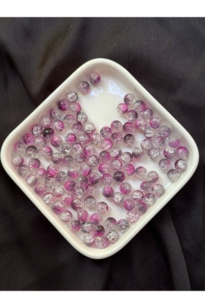 Bijumix Aksesuar 50 komada 8 mm ljubičastih lila prozirnih akrilnih plastični...