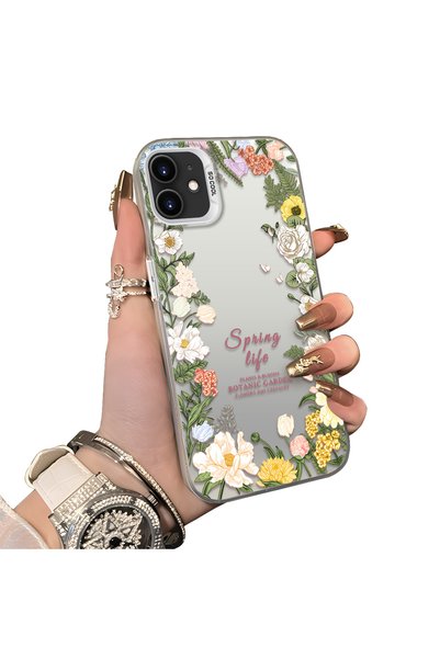 CHICASELUX حافظة هاتف بنمط إطار زهري متوافقة مع iPhone 12/12 Pro من بوتانيك ج...