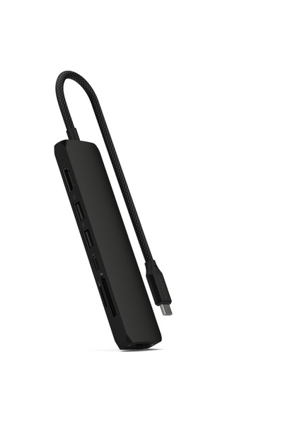 Satechi Adaptor multiport USB-C subțire 7-în-1 cu Ethernet - Negru