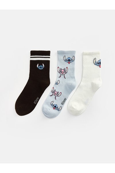 LC Waikiki Nevavm Farkıyla Lcw Dream Brown Patterned 3 Pack Women's Socks
