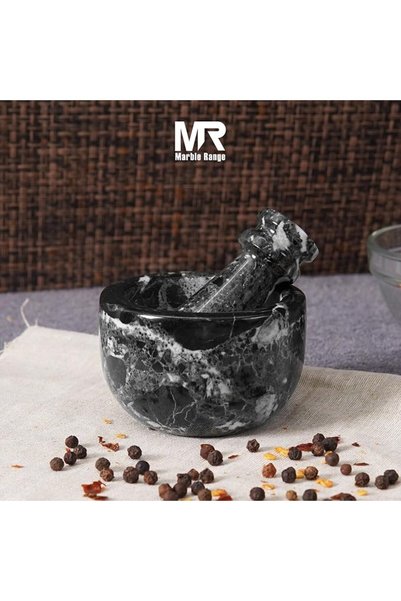 marblexpo Marble Herb & Spice Grinder 3" Inch Green Onyx Handmade – Natural Stone Mortar & Pestle Set for Garl