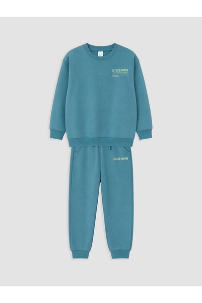 LC Waikiki Nevavm Farkıyla Lcw Kids Turquoise 2 Thread Printed Standard & Reg...