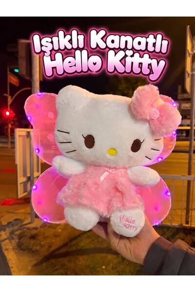 SHAMİRA Işıklı kelebek kanatlı helo kity peluş oyuncak hediyelik 30 cm