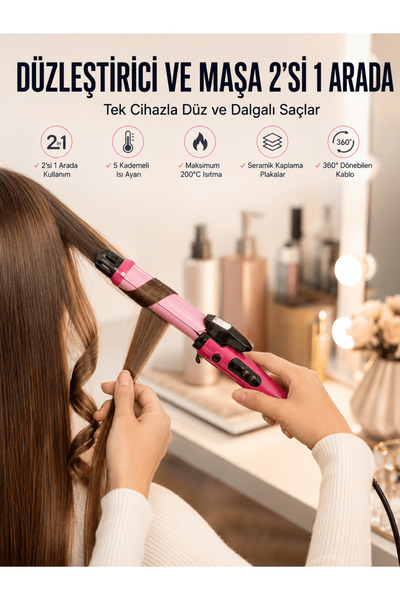 TheGencoo Hair Straightener and Tongs Dual Hair Styler (Copy)