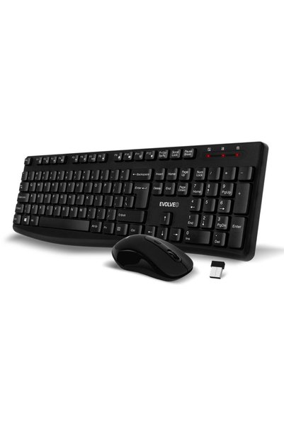 EVOLVEO K1050, Αθόρυβο Ασύρματο Σετ Πληκτρολογίου και Ποντικιού, Διεθνής Διάτ...