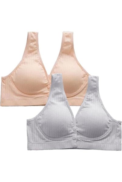 Dress Cici حمالة صدر للرضاعة بمشبك أمامي، حمالة صدر قطنية لاسلكية للأمهات، مح...