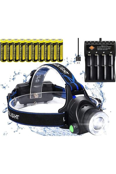 OtherMax Lanternă Frontală LED USB Reîncărcabilă Impermeabilă Zoom 18650