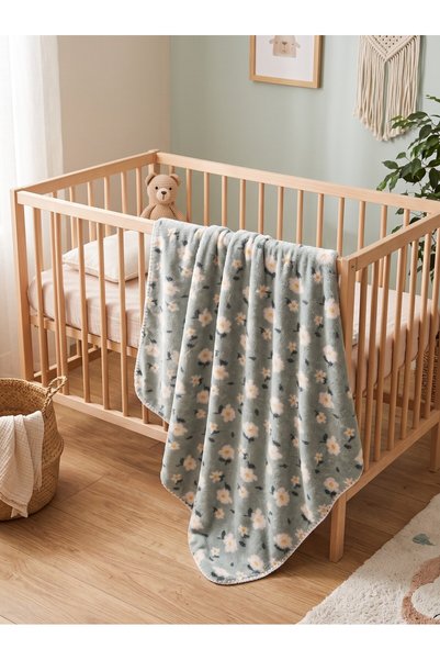 ZEYNUKO Baby Floral Patterned Blanket 88X100 cm Baby Blanket