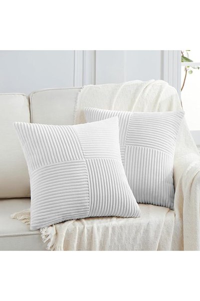 Fancy Homi 2 Packs Grey Blue Decorative Throw Pillow Covers 18x18 Inch for Co...
