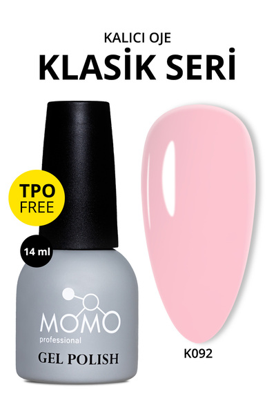 MOMO professional Kalıcı Oje K092, Pudra Pembe, 14 ml