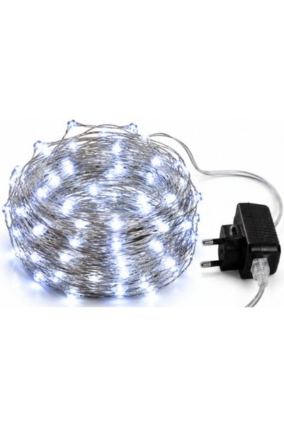 LILY Sistem de iluminat LED ALB RECE cu 1000 LED-uri, 50 metri fir de cupru a...