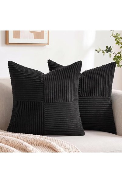 Fancy Homi 2 Packs Grey Blue Decorative Throw Pillow Covers 18x18 Inch for Co...