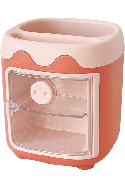 Arabest Pig Shaped Pen Holder and Cosmetic Storage Bucket, Kawaii Desktop Org...