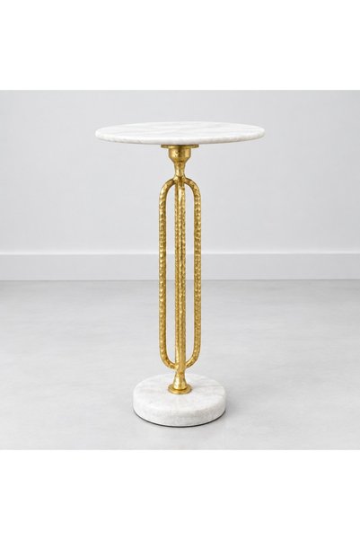 Crafted by Lifestyle Marble Top Round Side Table