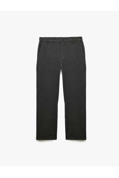 Koton Regular Fit Elastic Waist Buttoned Pocket Regular Leg Chino Trousers