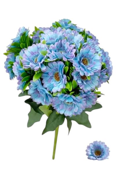 Toybox Blue Artificial Gerbera Daisy Flowers Bouquet for Home Dining Table We...