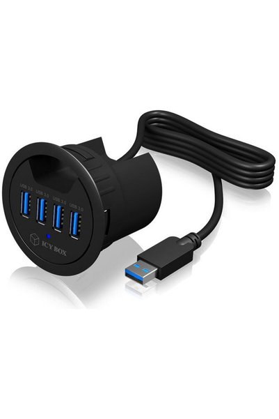 Other USB хъб за бюро, USB-A щепсел, 3.0, 4 USB порта, USB-A гнездо, ICY BOX