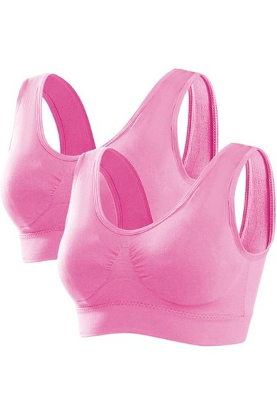 Dress Cici حمالة صدر رياضية لاسلكية للصدر الكبير، عبوة من قطعتين، 2 قطعة