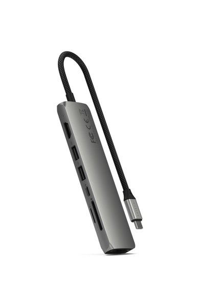 Satechi ST-P7SM 7-σε-1 Διανομέας USB-C, PD 100W, USB 3.2, Αναγνώστης καρτών, ...
