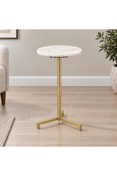 Crafted by Lifestyle Marble Top Round Side Table