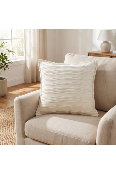 Lifestyle Pintuck Velvet Filled Cushion - 50x50 cms