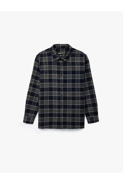 Koton Regular Fit Pocketed Classic Collar Plaid Long Sleeve Lumberjack Shirt
