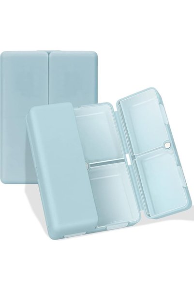 ALMEKAQUZ Travel Pill Organizer,7 Compartments Magnetic Medicine Case