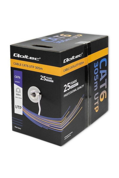 Qoltec Utp Network Cable, Qoltec, Cat6, 305m, Pvc, Grey, Cat6, Utp, 305 m, Pv...