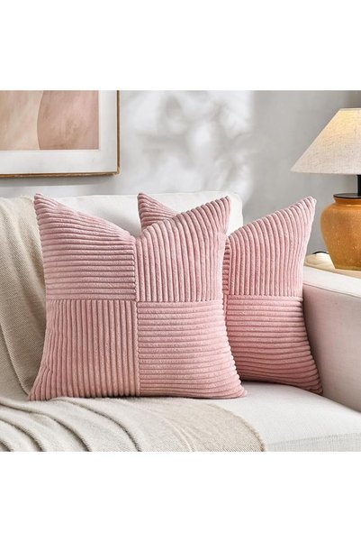 Fancy Homi 2 Packs Grey Blue Decorative Throw Pillow Covers 18x18 Inch for Co...