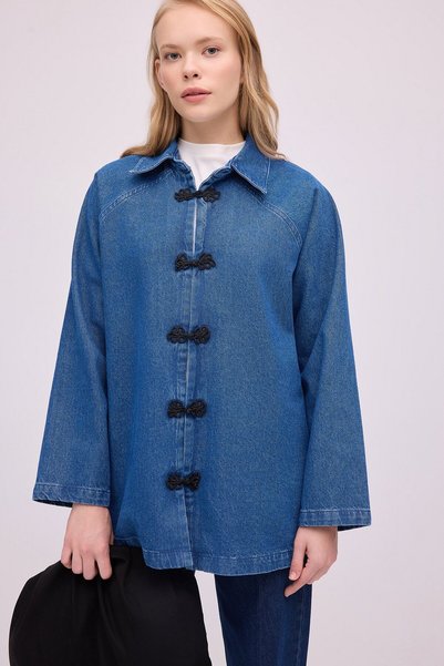 Touché Privé Button Detailed Denim Jacket
