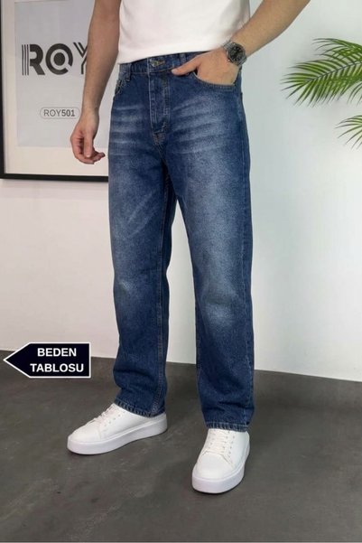 ROY501 Men's Trousers Regular Fit Blue Flexible Comfortable Fit Men's Jeans Regular Fit Men's Regular Trousers Regular Fit