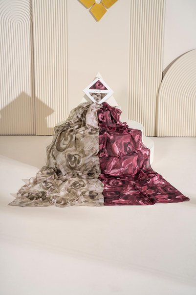 JAWEL Marla 2-Piece Soft Shawl Pack Milk Coffee-Burgundy