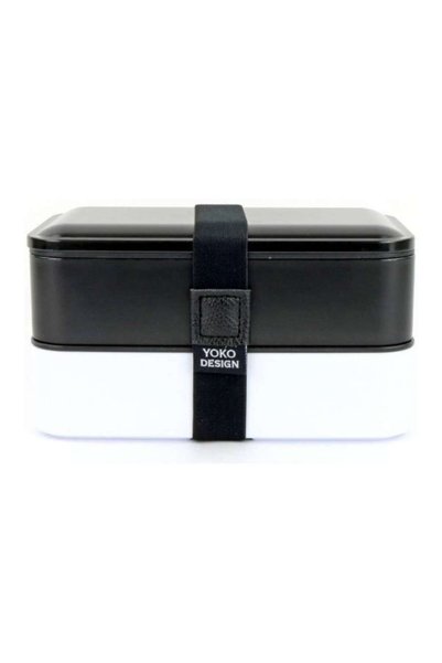 Yoko Design Πλαστικό Δοχείο Φαγητού 1.200ml 2 Θέσεων Μαύρο