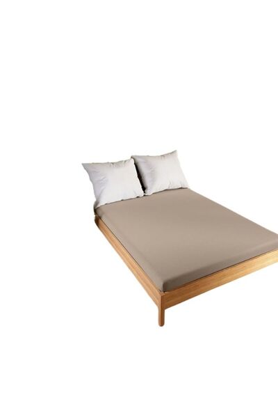 Markizeta Cearceaf de pat DREAMY PREMIUM, din frotte cu elastic, bej, 120x200cm