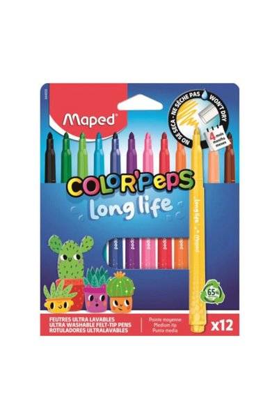 Maped Μαρκαδόροι Color' Peps Long Life 2.0 12 Χρώματα 844000