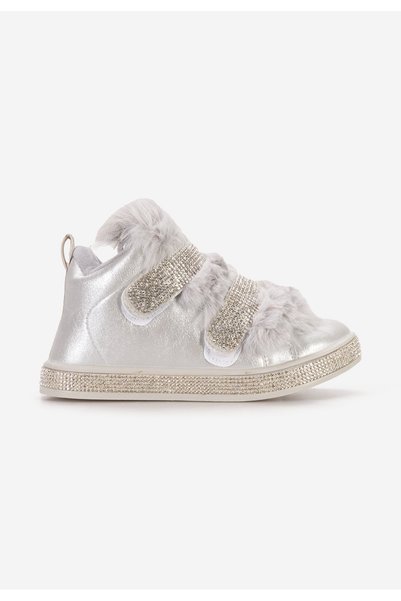 B T Shoes Lindie silver girls' boots