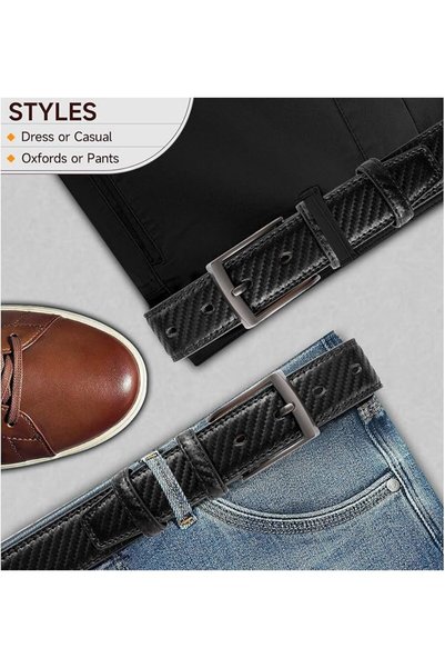 TERRIFI Mens Dress Belt Genuine Leather Belts for Men-Mens Belt For Suits, Jeans, Uniform, Made with Premium